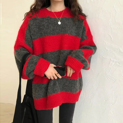 Yvena Sweater | Pull ample à rayures pour l'hiver