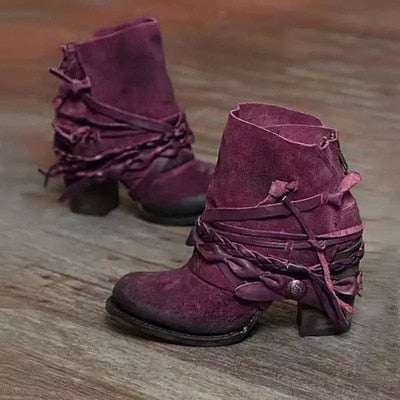 Retrisha - Bottes à boucles chic pour femmes