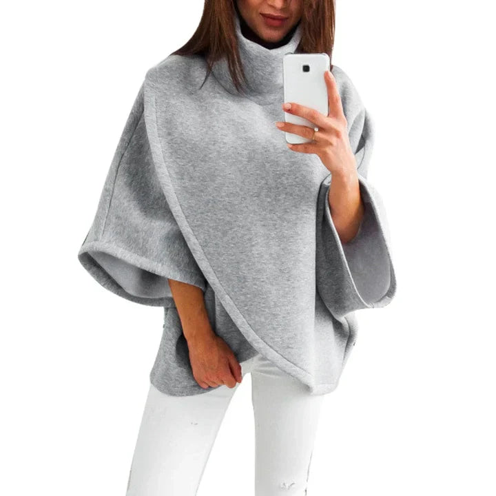 Xenia - pull poncho à col roulé pour femme