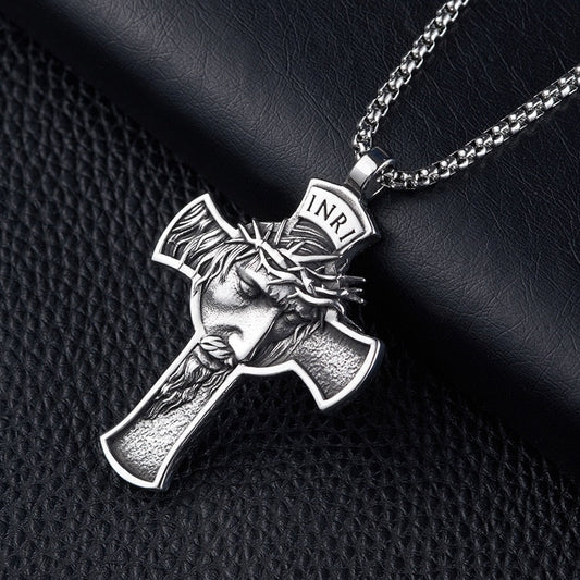 Inri | Pendentif croix avec chaîne