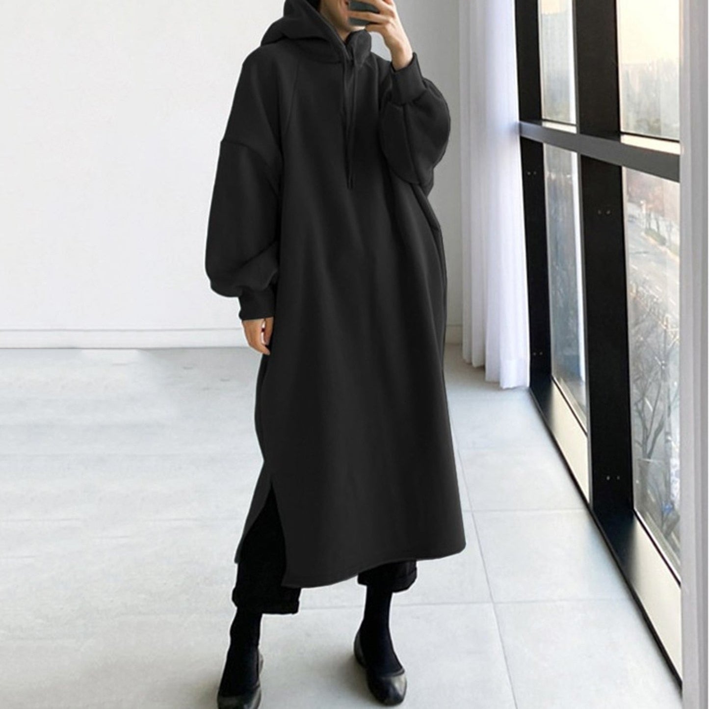 Ghisleen Dress | Robe sweat à capuche à manches longues