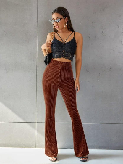 Charlotte - pantalon taille haute en velours côtelé