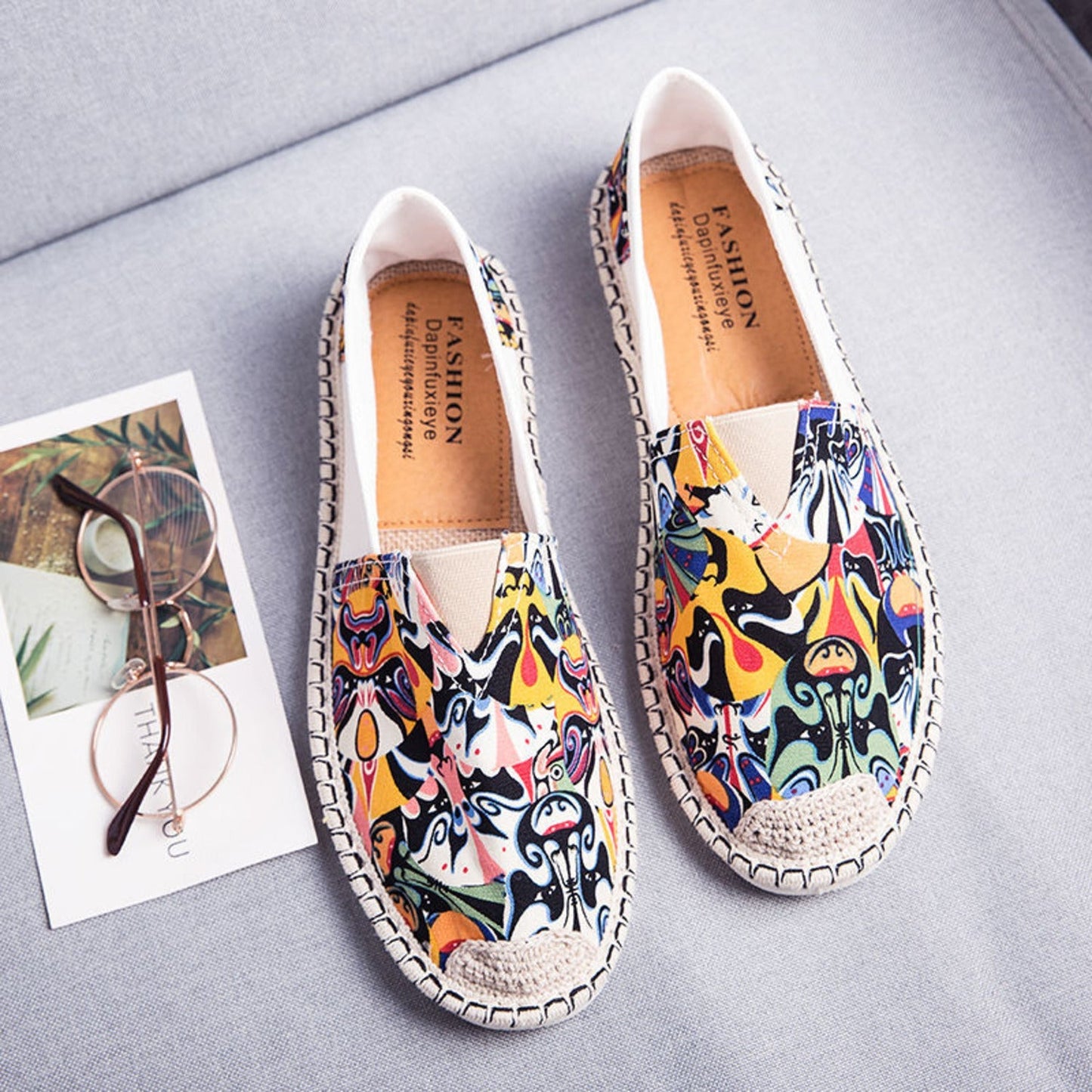 Eva | Espadrilles en toile respirante avec impression graphique