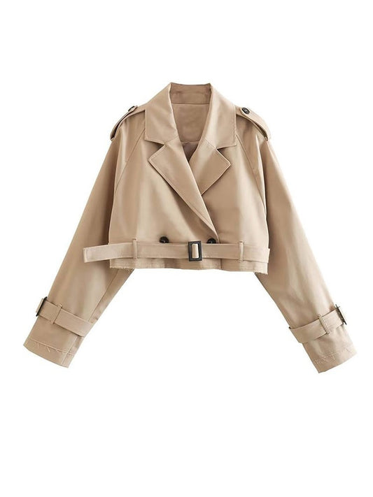 Trench-coat court beige