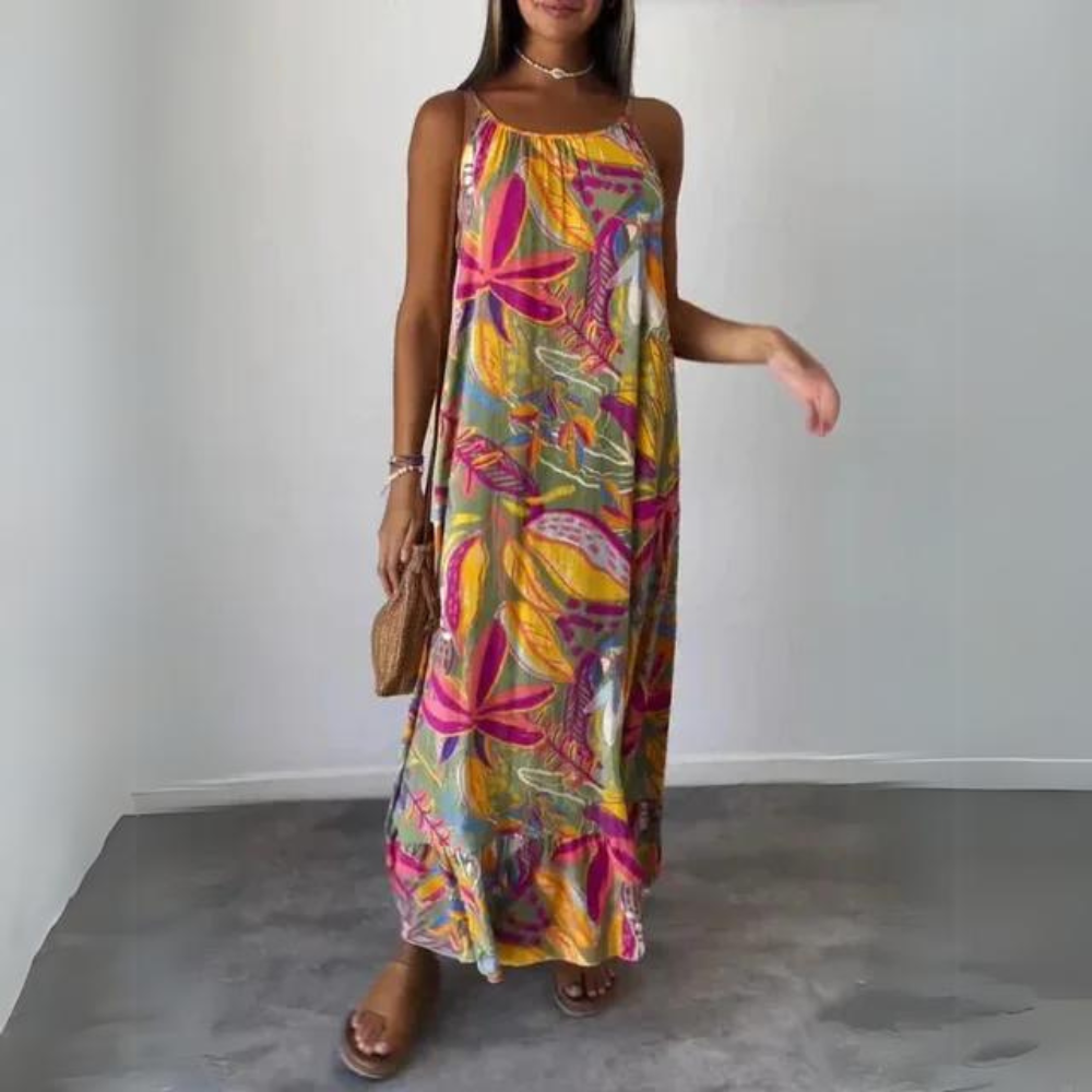 Kristel - Robe élégante sans manches à motif floral