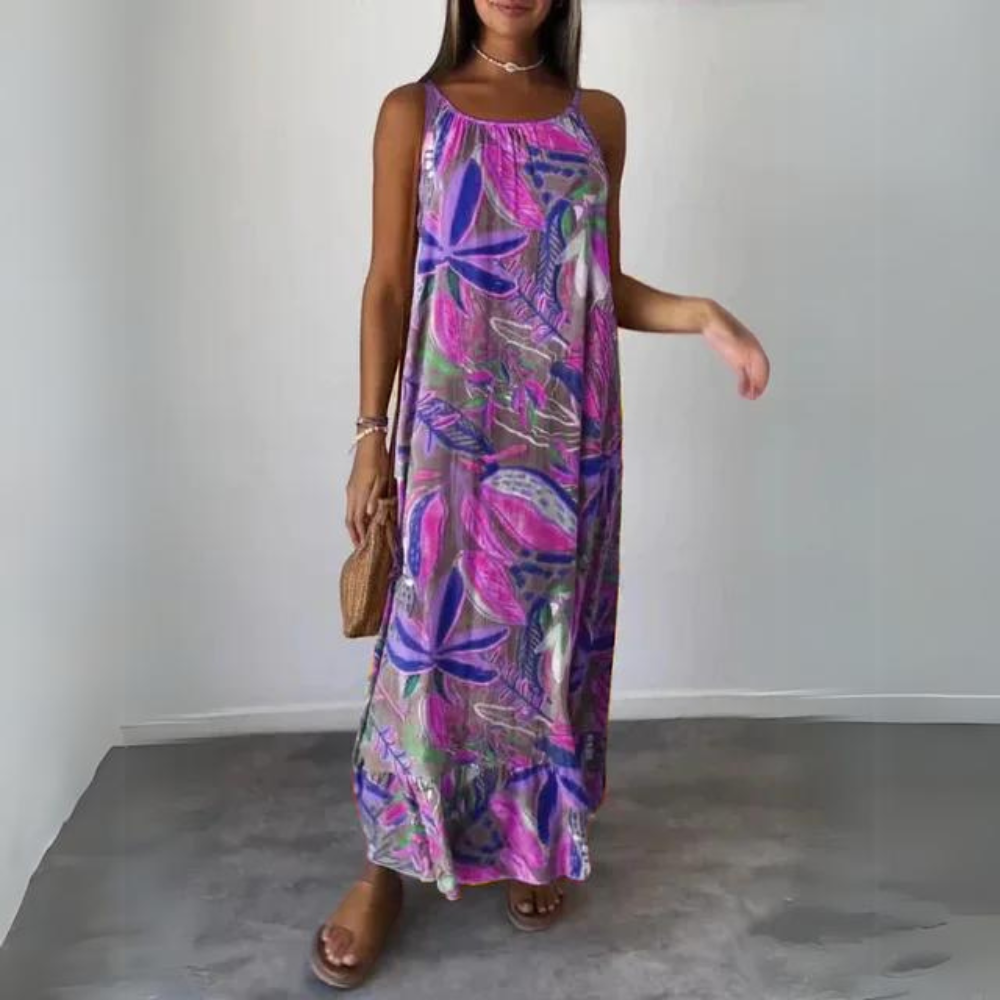 Kristel - Robe élégante sans manches à motif floral