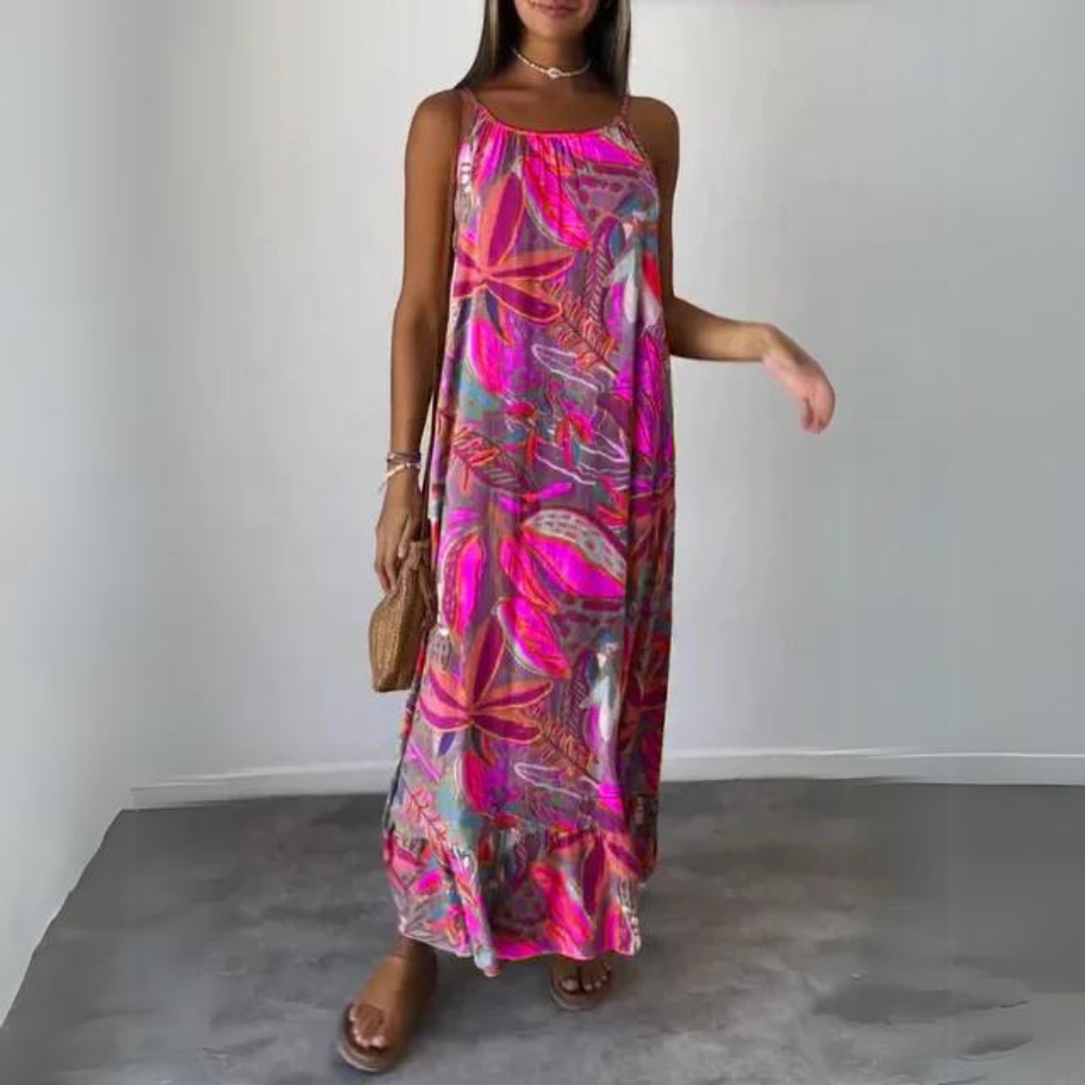 Kristel - Robe élégante sans manches à motif floral