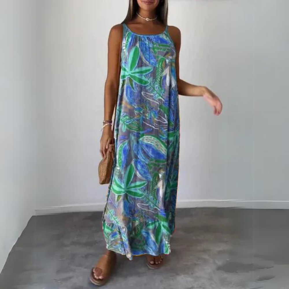 Kristel - Robe élégante sans manches à motif floral