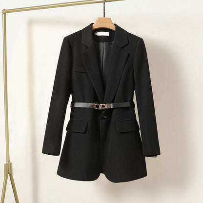 Lisanna – Blazer élégante longue avec ceinture pour femmes