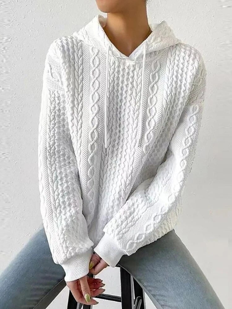 Pull d'hiver à capuche en tricot - Margot