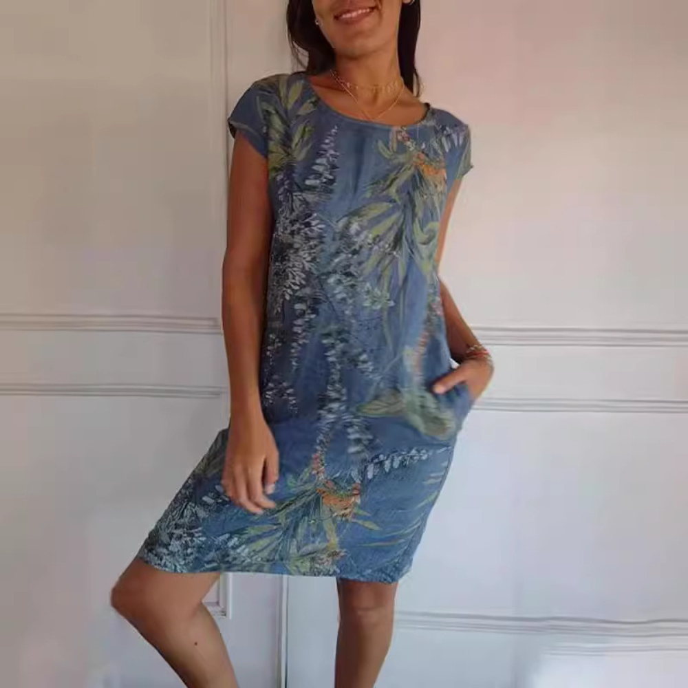 Marije - Robe confortable à col rond