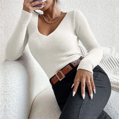 Ulrikaa Sweater | Pull en tricot à col en V pour femmes