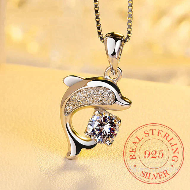 Collier en cristal avec pendentif dauphin | Lucky charm sur une chaîne !