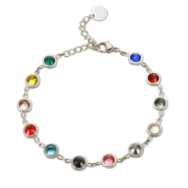 Bracelet à breloques en cristal arc-en-ciel | Un bracelet joyeux et coloré !