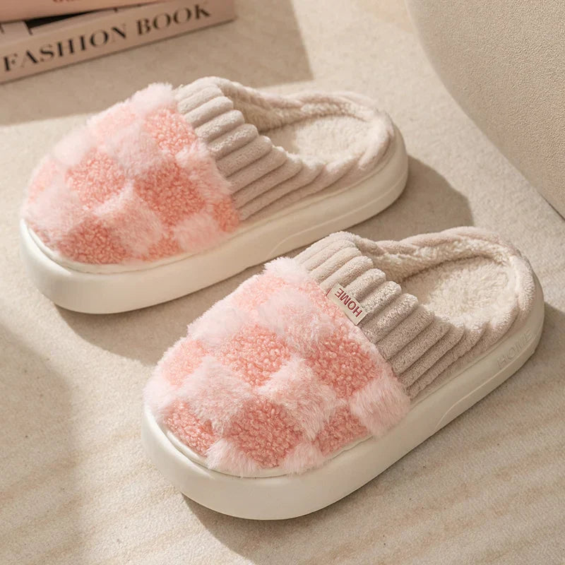 Everly - Cosy Checkered Slippers pour femmes