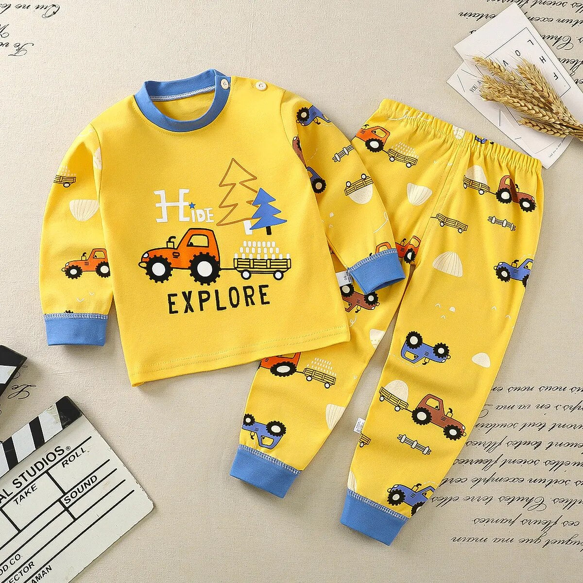 Heidi-Mode Nights Set de pyjama confortable Cartoonize pour enfants