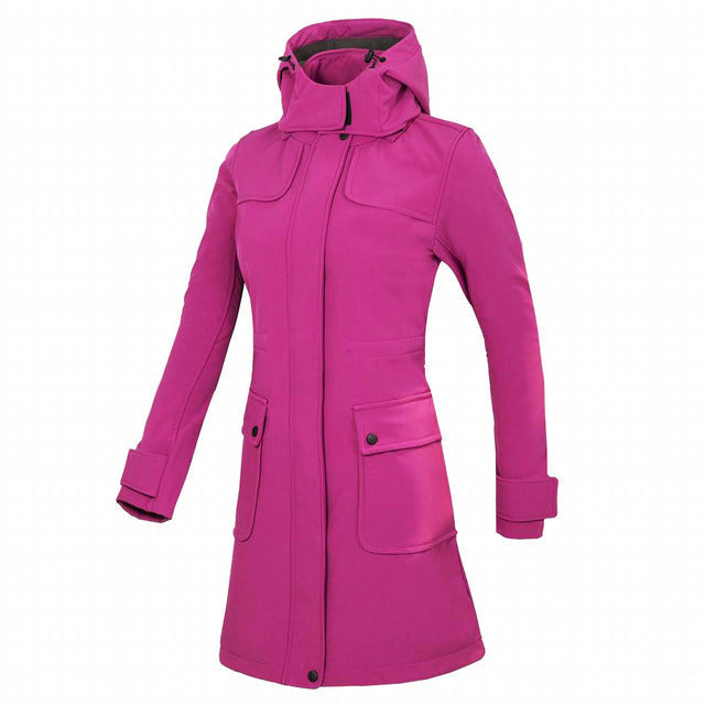 Veste de pluie classique longue et imperméable pour l'extérieur avec capuche pour femmes | Parfait pour les activités de plein air