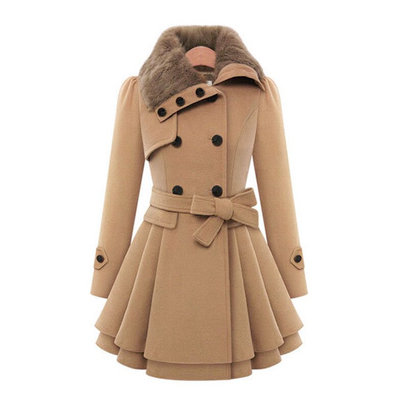 Manteau Elestria avec col en fourrure pour femme