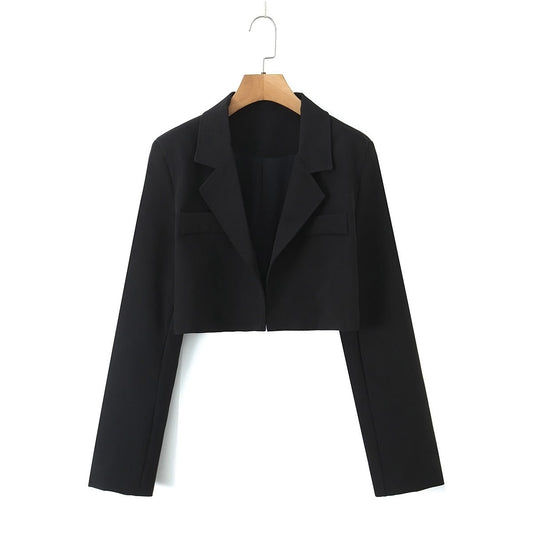 Blazer cache-cœur pour femmes en forme plus courte