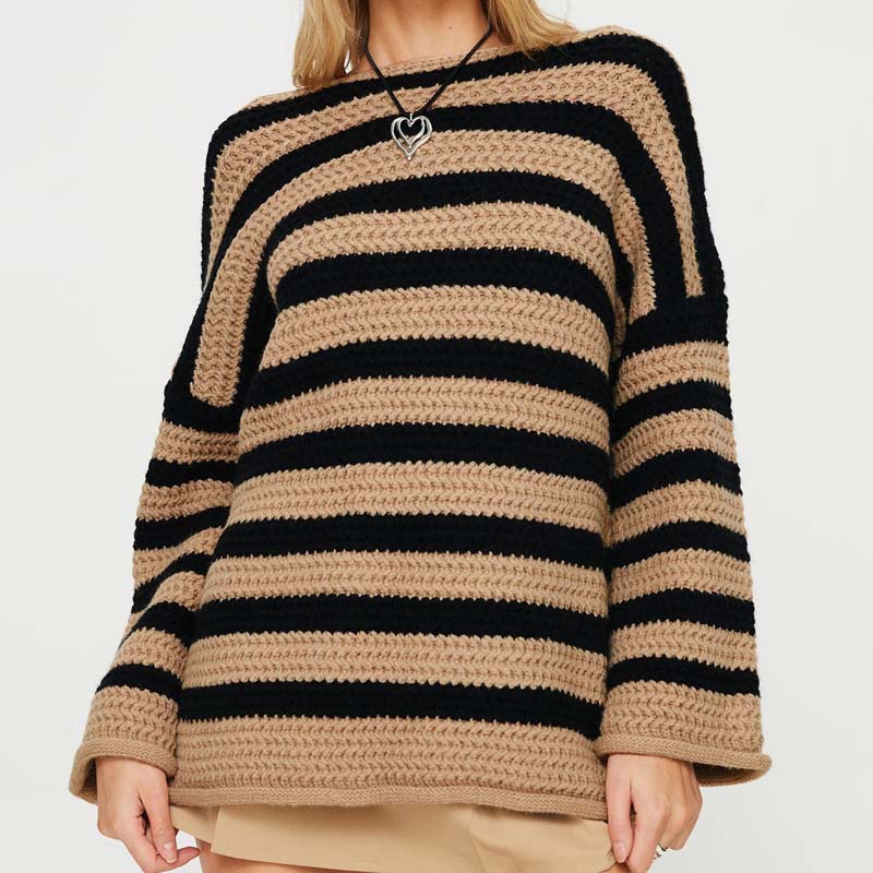 Xanthia Sweater | Pull ample en maille rayée