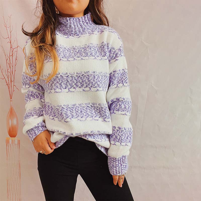 Xilia Sweater | Pull en tricot rayé décontracté