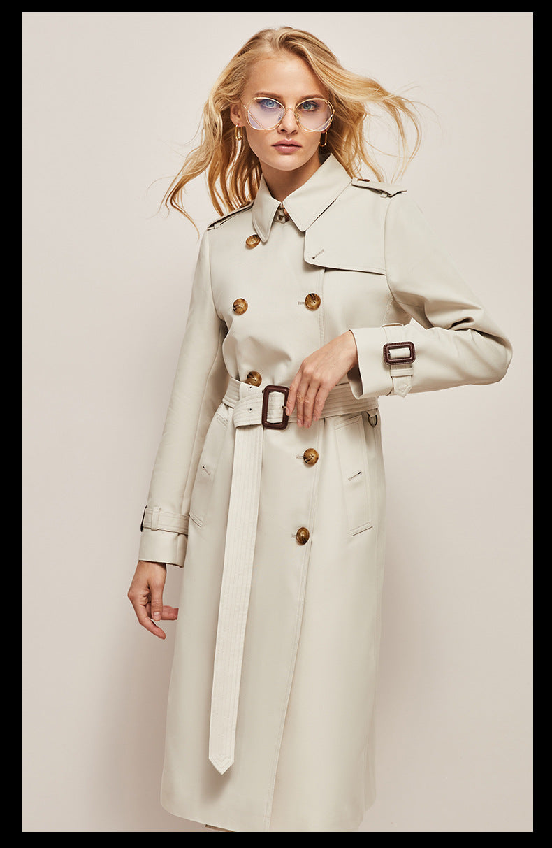 Trench-coat décontracté pour femme avec ceinture