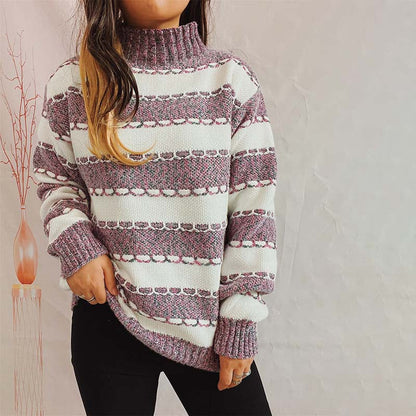 Xilia Sweater | Pull en tricot rayé décontracté