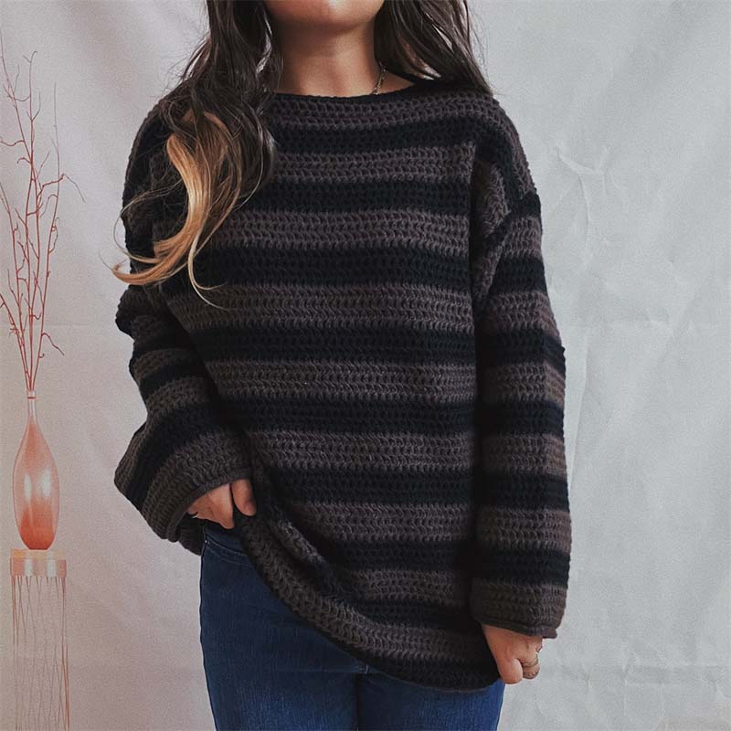 Xanthia Sweater | Pull ample en maille rayée