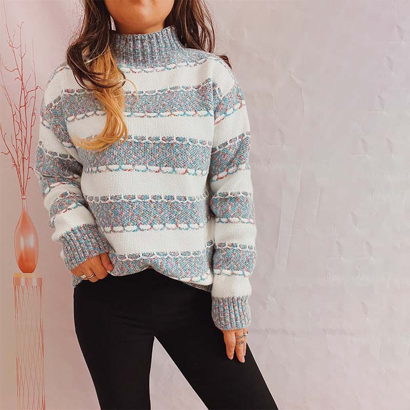 Xilia Sweater | Pull en tricot rayé décontracté