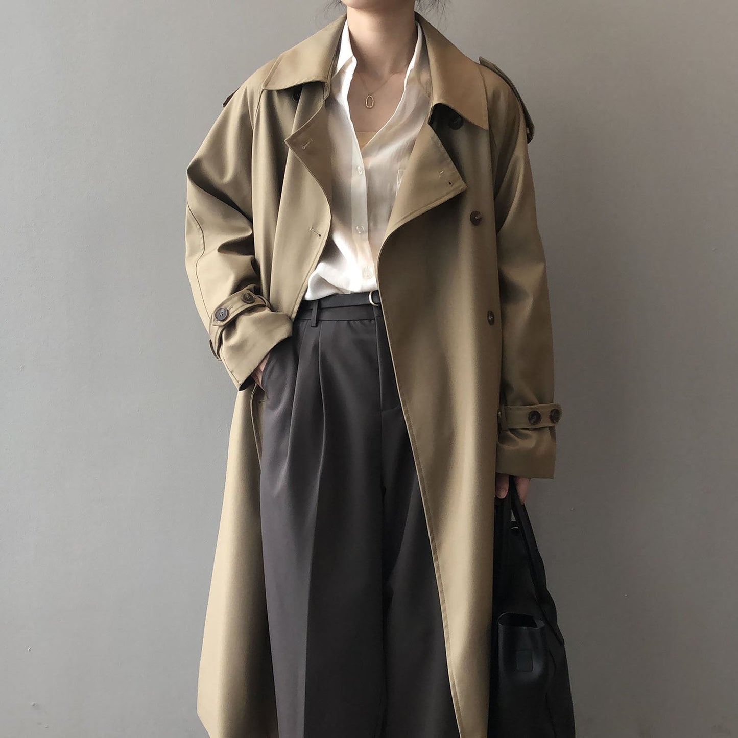 Trench-coat double boutonnage à la mode pour femmes - Juna