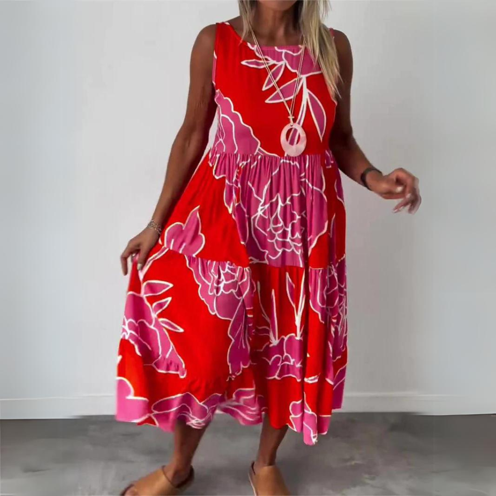 Olivia - Robe élégante à imprimé floral