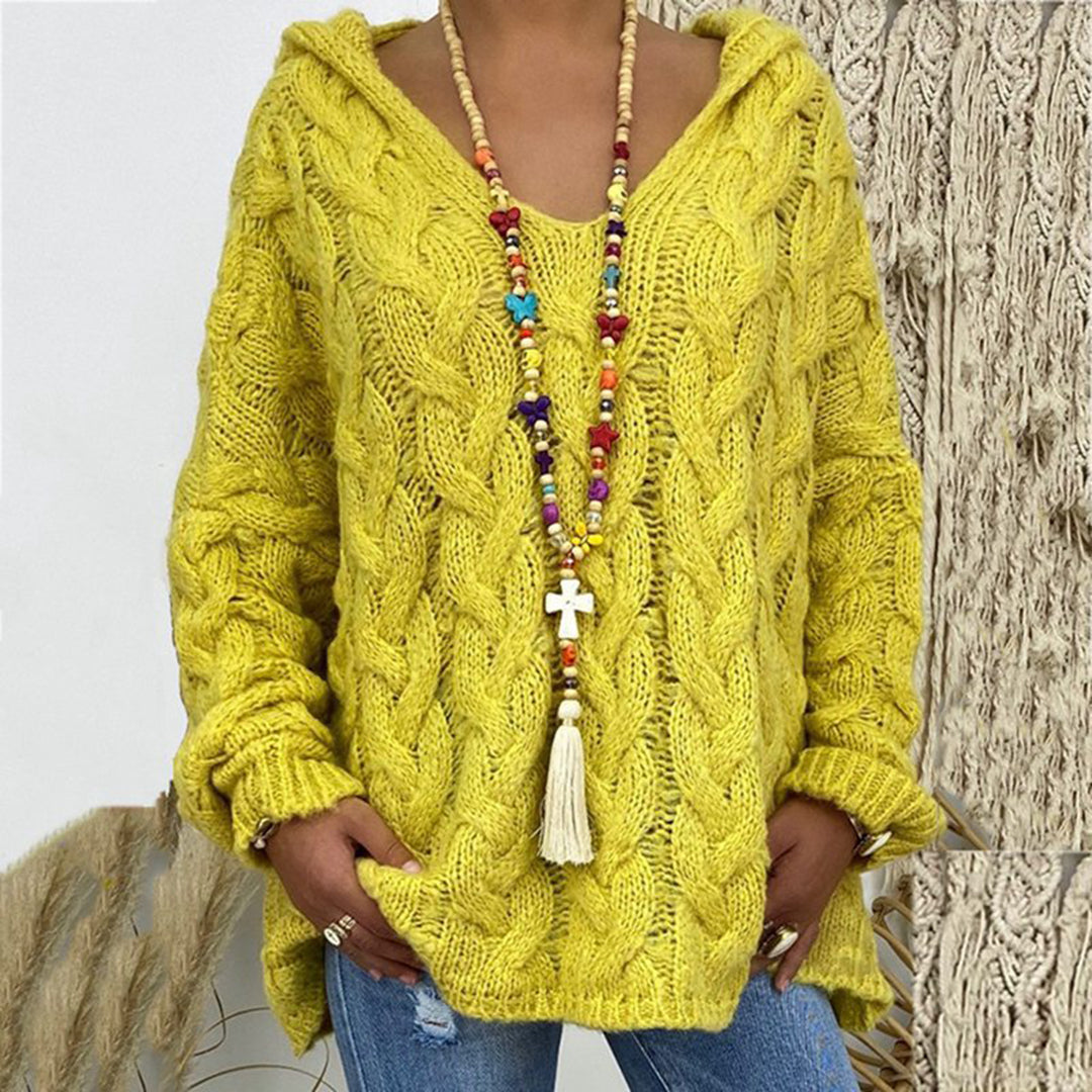 Pull en maille avec col en V