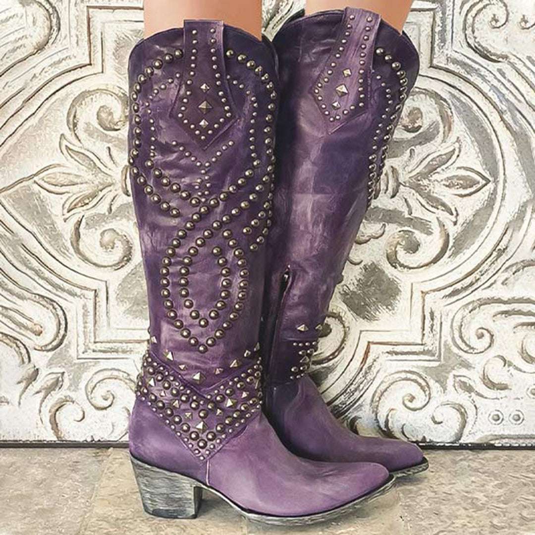 Lifaa - Bottes de cow-boy confortables pour femmes