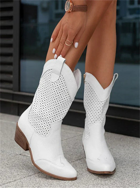 Bottes de cowboy blanches - jessica