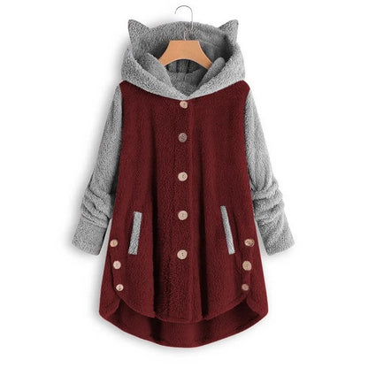 Thori- Sweat à capuche pour femme avec motif de chat