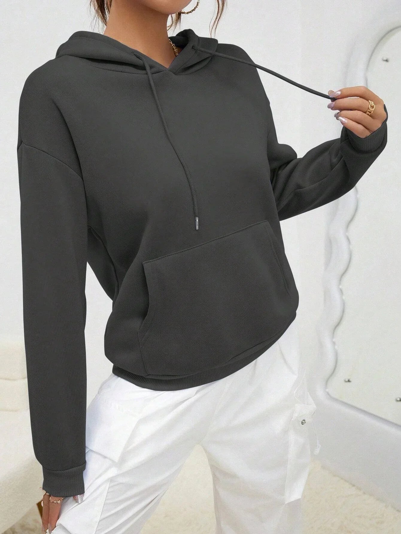 Dorte - Sweat à capuche ample avec poche pour femme