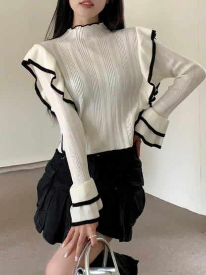 Qarina Sweater | Pull élégant à volants