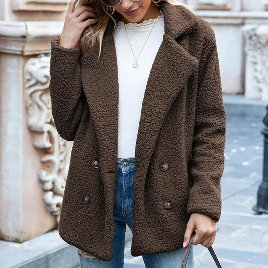 Veste courte Teddy | Marron - Duveteuse et tendance