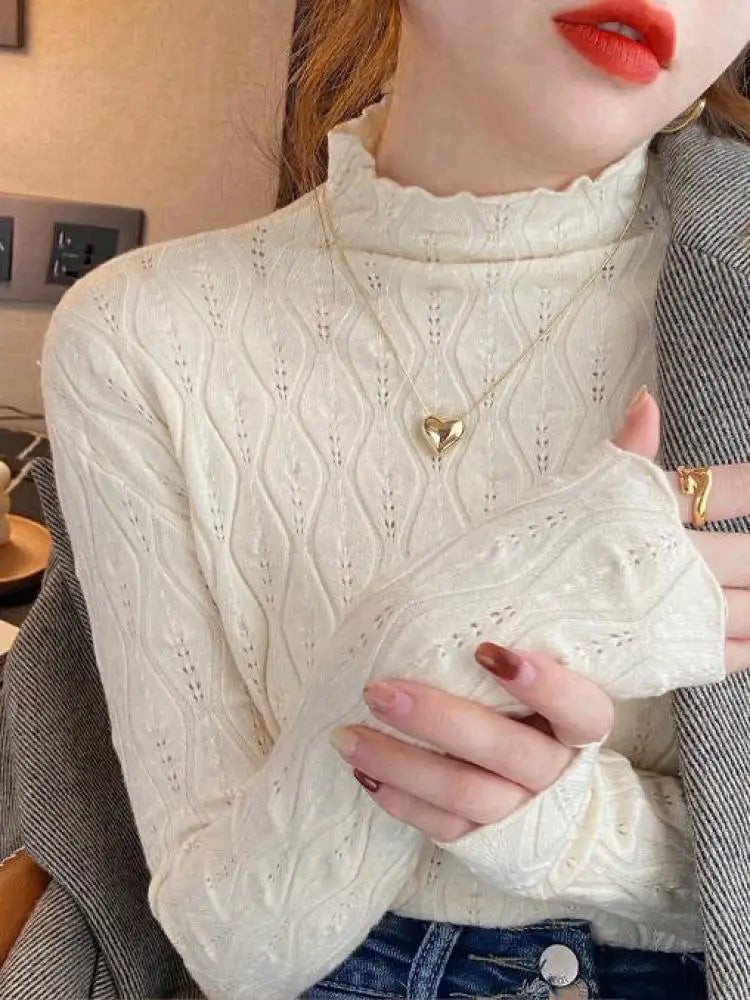 Pull à demi-col roulé pour femme