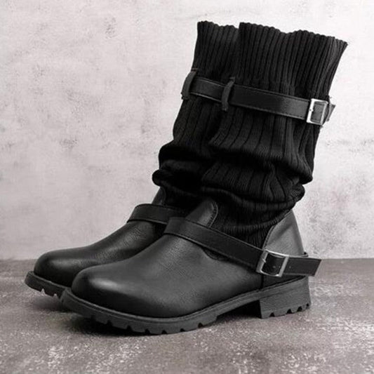 Bottes chaudes en cuir tricoté | Puck Boots