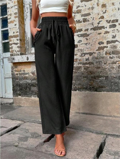 Élodie - Pantalon de lin taille haute