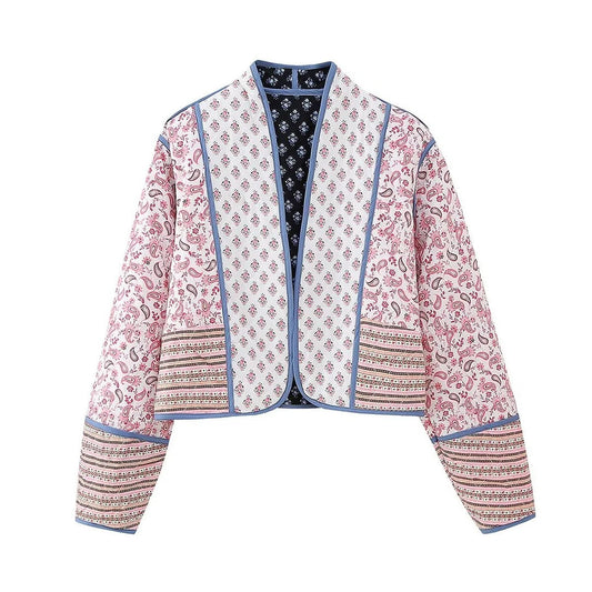 Veste rétro à motifs floraux