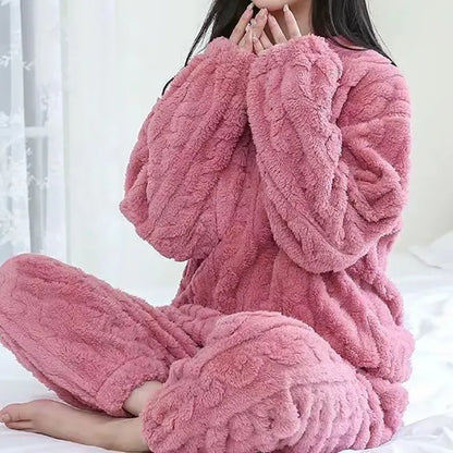 Heidi-Mode | Ensemble pyjama chaud en polaire Teddy pour femmes