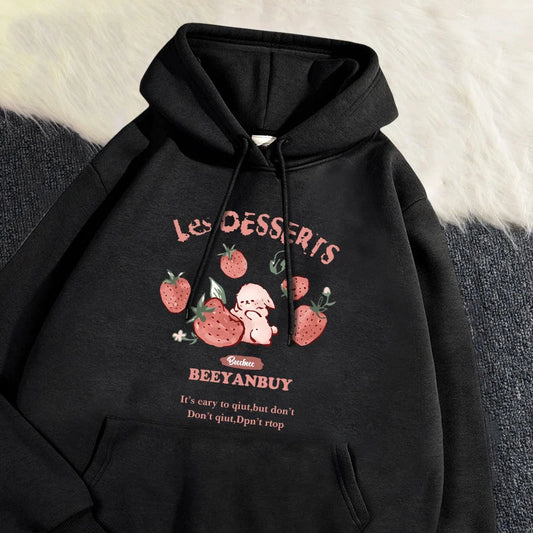 Sweat à capuche Soraya avec motif de fraise et de lapin