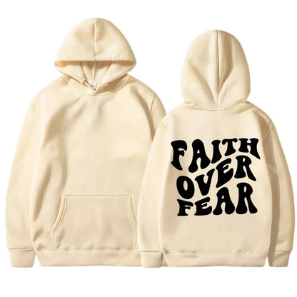 Sarah - Sweat à capuche avec inscription "Faith Over Fear