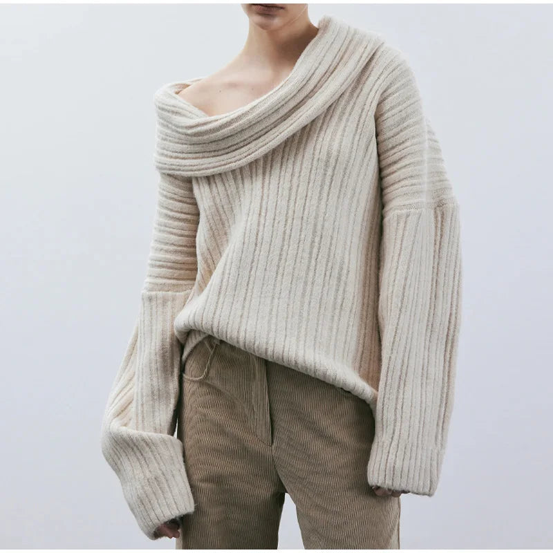 Ugonia Sweater | Pull tricoté à épaules dénudées