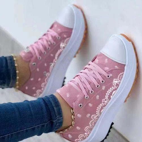 Slip Sneakers Lace-ups Platform Shoes