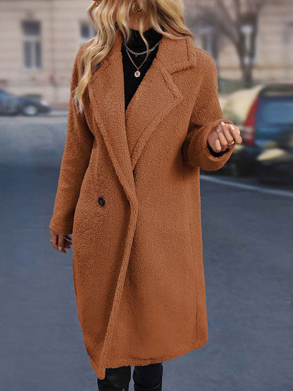 Manteau automne-hiver en fausse fourrure