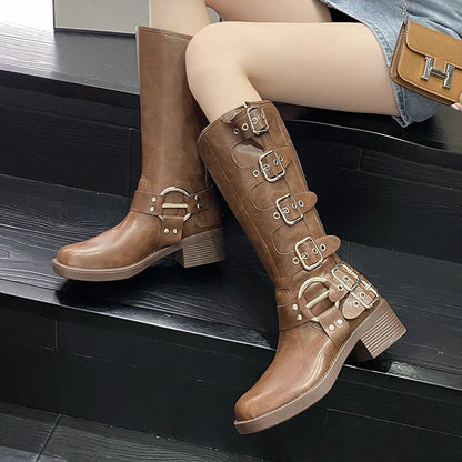 Quinella Boots | Bottes à boucles au genou