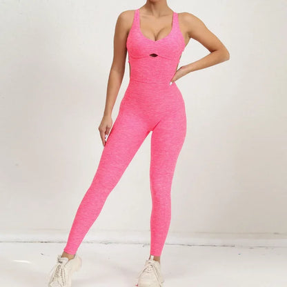 Isa - Combinaison de Sport Stylée et Confortable avec Dos Croisé pour Femmes